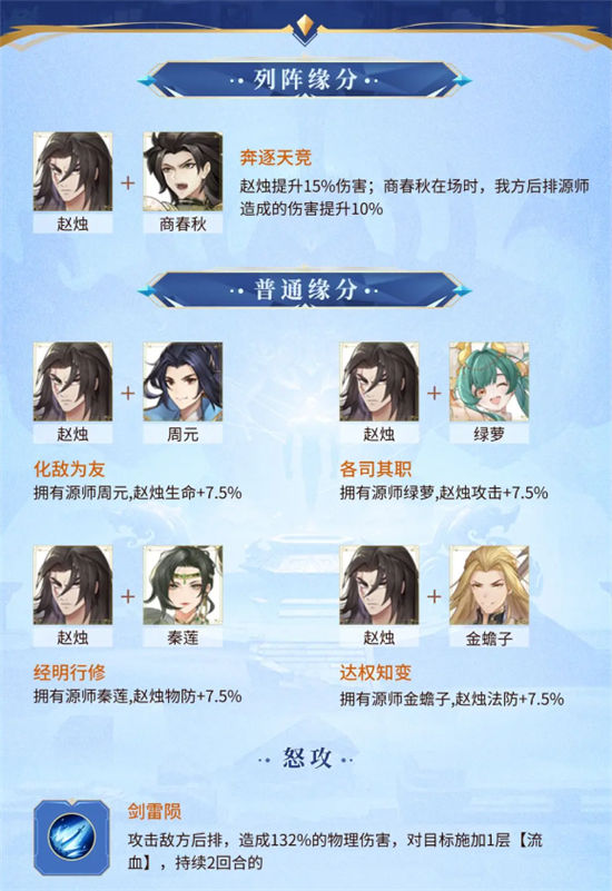 《元尊》手游 赵烛技能介绍